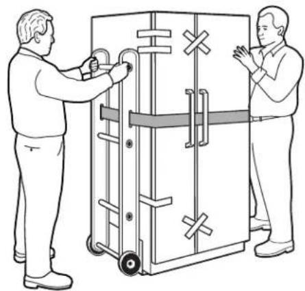 GE GSHS5KGXSS - ① LOADING THE REFRIGERATOR ONTO A HAND TRUCK - 1