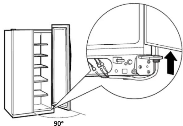 GE GSHS5KGXSS - ⑧ REMUEVA LA PUERTA DEL REFRIGERADOR (cont.) - 1