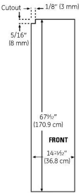 GE GSHS5KGXSS - 23' Dimensions for Custom Wood Panels - 1