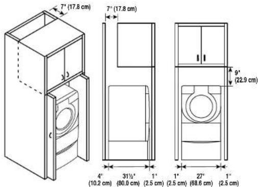 MAYTAG Epic MFW9800TK - Recommended installation spacing for cabinet installation - 1