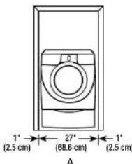 MAYTAG Epic MFW9800TK - Recommended installation spacing for recessed or closet installation, with or without a pedestal - 3