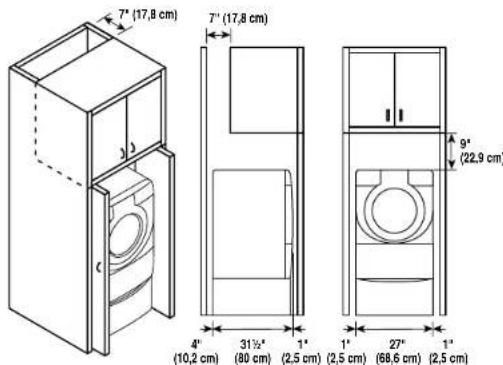 MAYTAG Epic MFW9800TK - Espacement recommandé pour l'installation dans un placard - 1