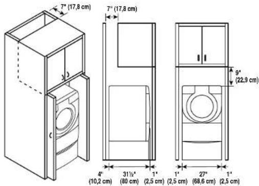 MAYTAG Epic MFW9800TK - Espacio recomendado para la instalacion en un armario - 1