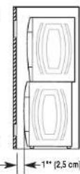 MAYTAG Epic MFW9800TK - Espacement recommandé pour une installation dans un encastrement ou dans un placard, avec laveuse et une sécheuse superposées - 2