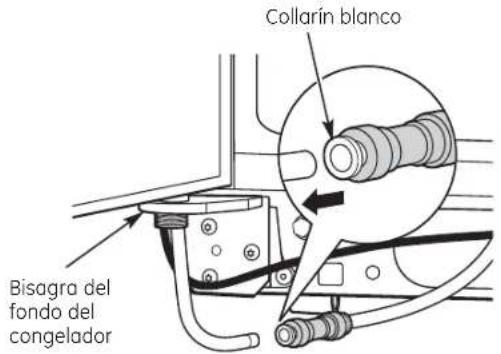 Collarín blanco Bisagra del fondo del congelador
