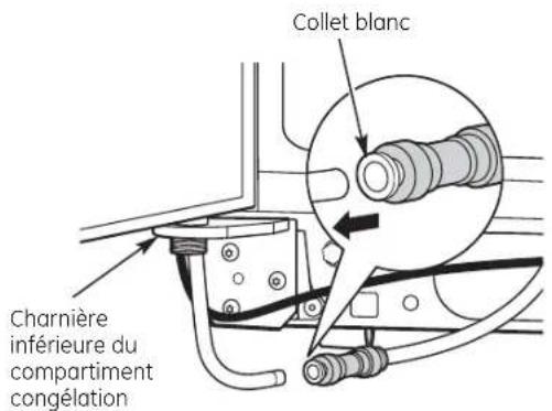 Collet blanc Charnière inférieure du compartiment congélation