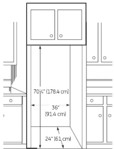 70½" (178.4 cm) 36" (91.4 cm) 24" (61 cm)