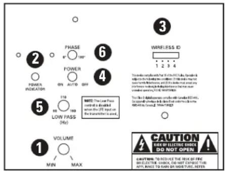 POLK PSWi225 - Controles Del Subwoofer Inalambrico - 1