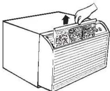 GE AJCS08ACB - To remove the air filter, on some models: - 1