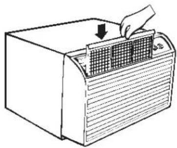 GE AJCS08ACB - Pour remettre le filtre à air en place : - 1