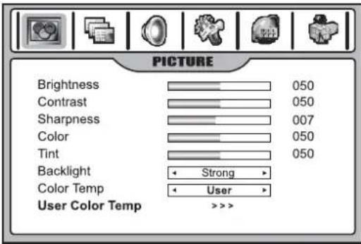 INSIGNIA NS42LCD - Customizing the picture - 1