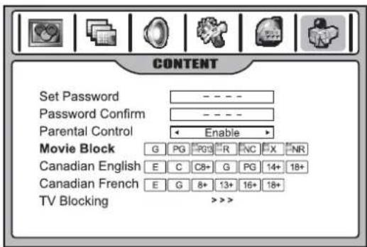 INSIGNIA NS42LCD - Setting up MPAA ratings - 1
