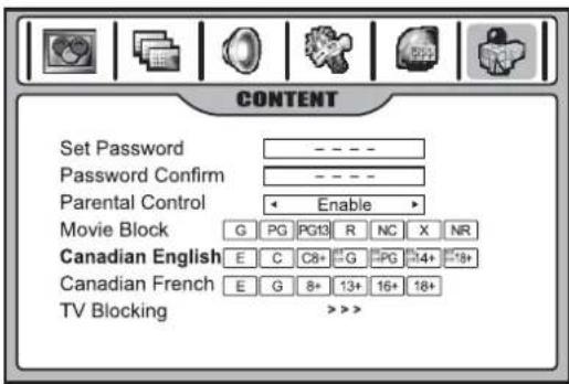 INSIGNIA NS42LCD - Setting up Canadian English ratings - 1