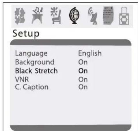 INSIGNIA NSF27C - To turn the black stretch on or off: - 1