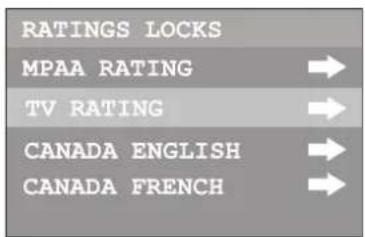 INSIGNIA NSF20TV - To set up TV ratings: - 3