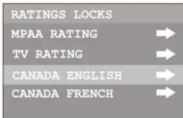 INSIGNIA NSF20TV - Pour configurer les classifications du Canada anglophone : - 3