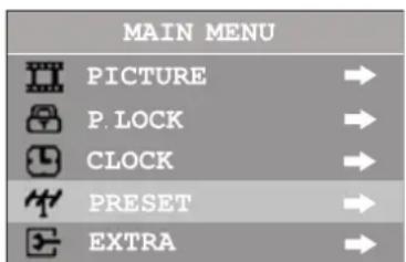 INSIGNIA NSF20TV - To enter the clock menu: - 1