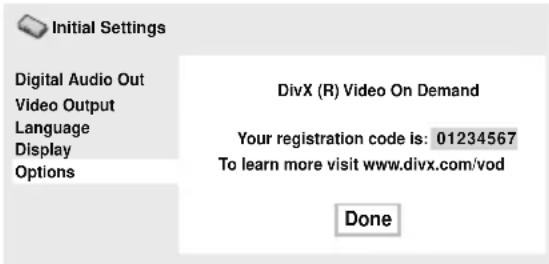 PIONEER DV310 - Displaying your DivX VOD registration code - 2