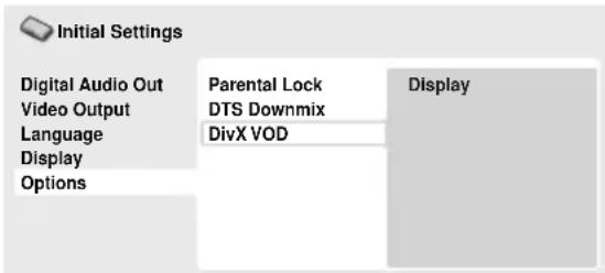 PIONEER DV310 - Displaying your DivX VOD registration code - 1