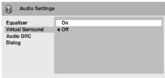PIONEER DV310 - Audio Settings menu - 2