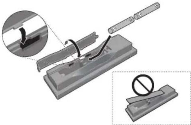 PIONEER DV310 - - Open the battery compartment cover and insert the batteries as shown. - 1