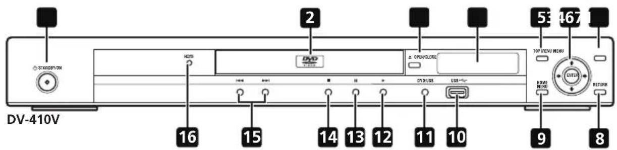 PIONEER DV310 - Front panel - 1
