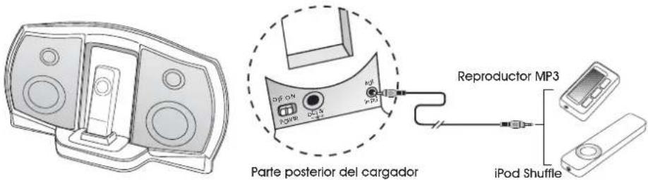 Cyber Acoustics iRhythms A303 - Conectar el iPod Shuffle u另一边 fuente - 1