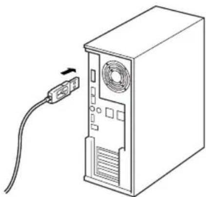 BROTHER Ptouch PT9500PC - Stecken Sie den entsprechenden Stecker des USB-Datenkabels in den USB-Anschluss des Computers. - 1