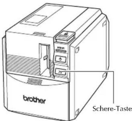 BROTHER Ptouch PT9500PC - Drücken Sie anschließend die Schere-Taste. - 1