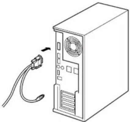 BROTHER Ptouch PT9500PC - Stecken Sie den Stecker des seriellen Datenkabels in den seriellen Anschluss des Computers. - 1