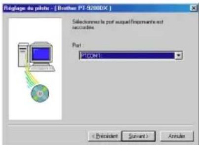 BROTHER Ptouch PT9200DX - Installation du pilote d'imprimante Pour une liaison série - 5
