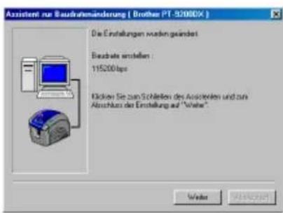 BROTHER Ptouch PT9200DX - Baudraten-Assistenten verwenden - 4
