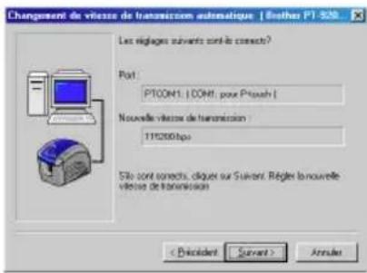 BROTHER Ptouch PT9200DX - Utilisation de Assistant pour le changement de la vitesse de transmission - 3