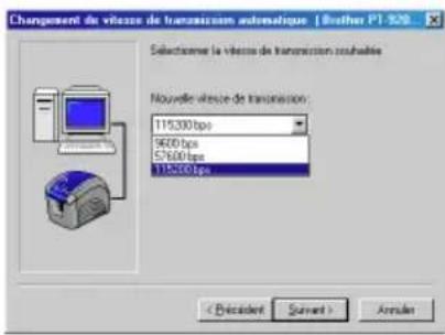 BROTHER Ptouch PT9200DX - Utilisation de Assistant pour le changement de la vitesse de transmission - 2