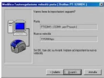 BROTHER Ptouch PT9200DX - Uso di Modifica l'autoregolazione velocità porta - 3