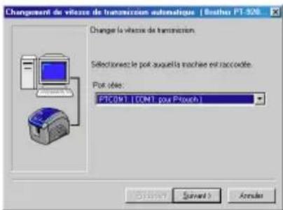 BROTHER Ptouch PT9200DX - Utilisation de Assistant pour le changement de la vitesse de transmission - 1