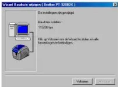 BROTHER Ptouch PT9200DX - Gebruik van de Wizard Baudrate wijzigen - 4