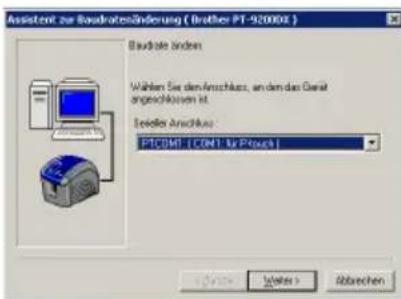 BROTHER Ptouch PT9200DX - Baudraten-Assistenten verwenden - 1