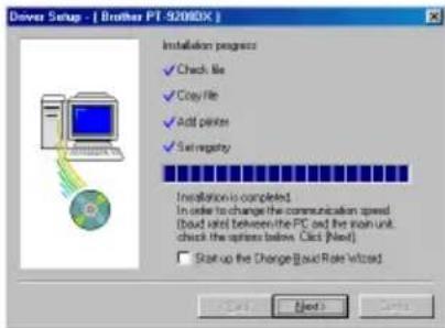 BROTHER Ptouch PT9200DX - Installing the printer driver For a serial connection - 7