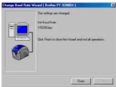 BROTHER Ptouch PT9200DX - Using the Change Baud Rate Wizard - 4