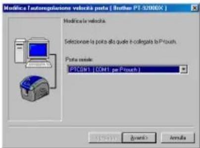 BROTHER Ptouch PT9200DX - Uso di Modifica l'autoregolazione velocità porta - 1