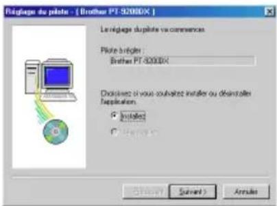 BROTHER Ptouch PT9200DX - Installation du pilote d'imprimante Pour une liaison série - 2