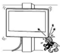 SONY Bravia KD55XG8196BU - Montážnu konzolu na stenu neinštalujte na povrch steny, kde budú rohy alebo strany TV prijímača vyčnievať mimo povrchu steny. - 1