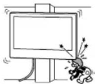 SONY Bravia KD55XG8196BU - Не встановлюйте кронштейн для настінного кріплення в місцях на стіні, де краї чи боки телевізора виступають за межі поверхні стіни. - 1