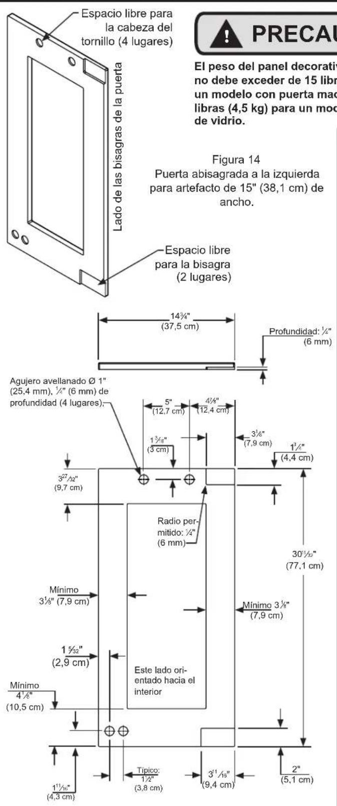Marvel MP24WBG4LS - Paso 3: corte y perfore el panel decorativo. - 1