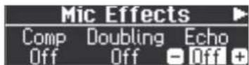 ROLAND FP90 - Application d'un effet au microphone (Mic Effects) - 2