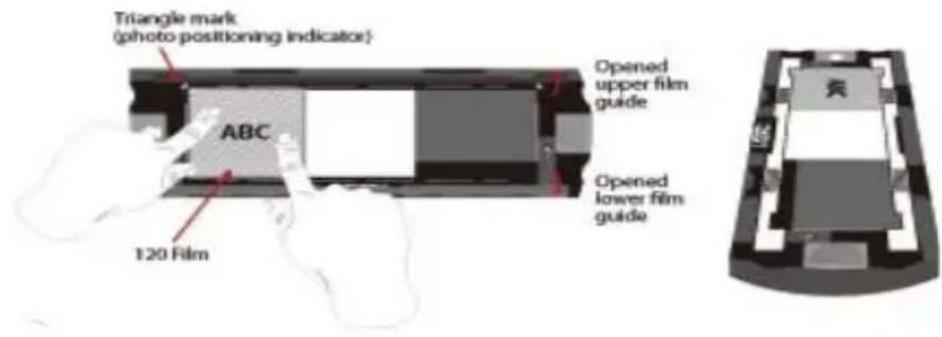 BRAUN CyberView X5 - Loading 120 fi lm into the holder (continued) - 3