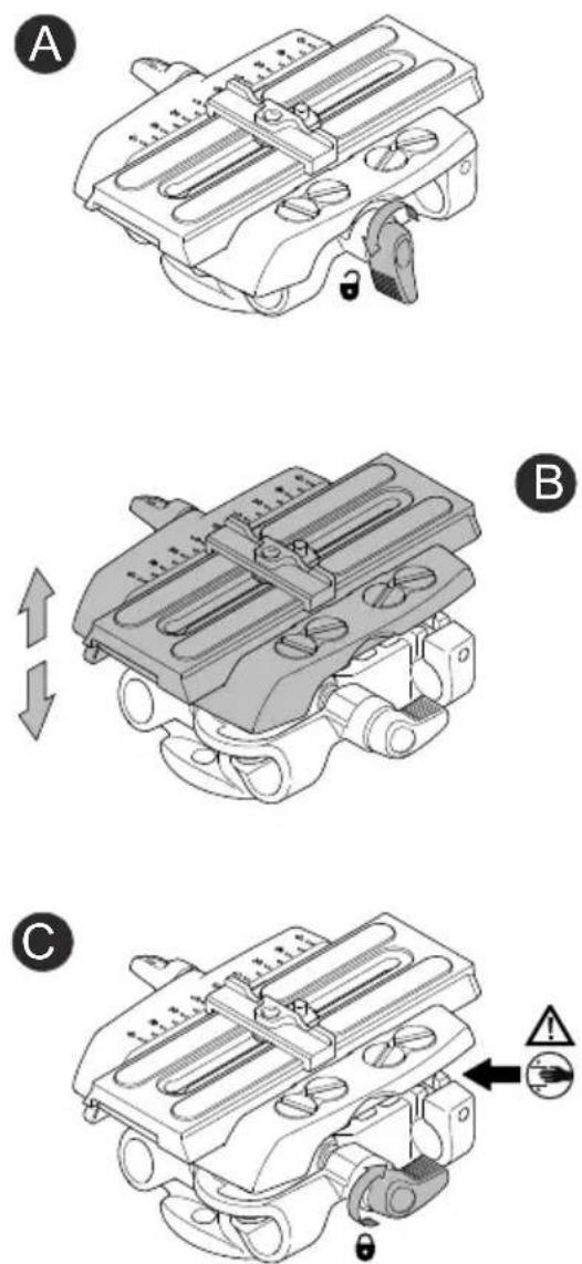 Sachtler Ace Base Plate - Ajuste de la alta del Ace Base Plate - 2