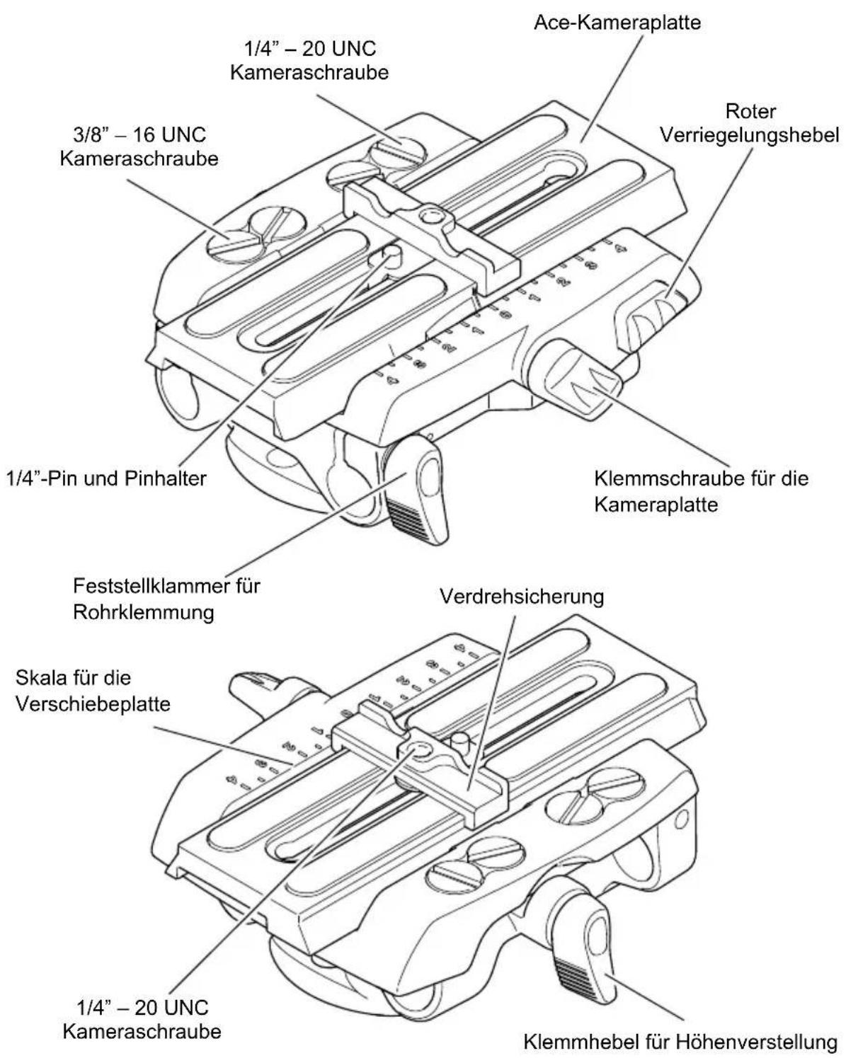 Sachtler Ace Base Plate - Bedienelemente - 1