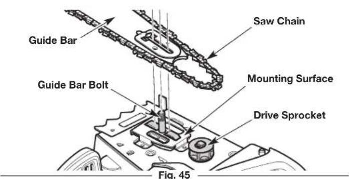REMINGTON RM4040 - Installing the Guide Bar and Saw Chain - 3
